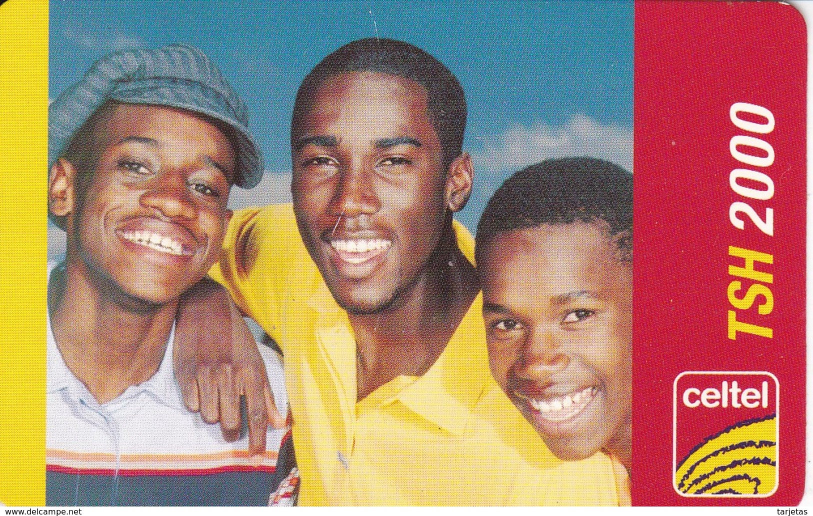 TARJETA DE TANZANIA DE TSH 2000 DE CELTEL - TRES JOVENES 31/08/2006 - Tanzanie