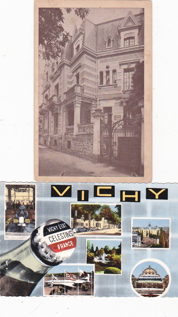 2 Cartes: VICHY état Célestins Multivues; Villa " Lutèce" Fondation Girard - Vichy