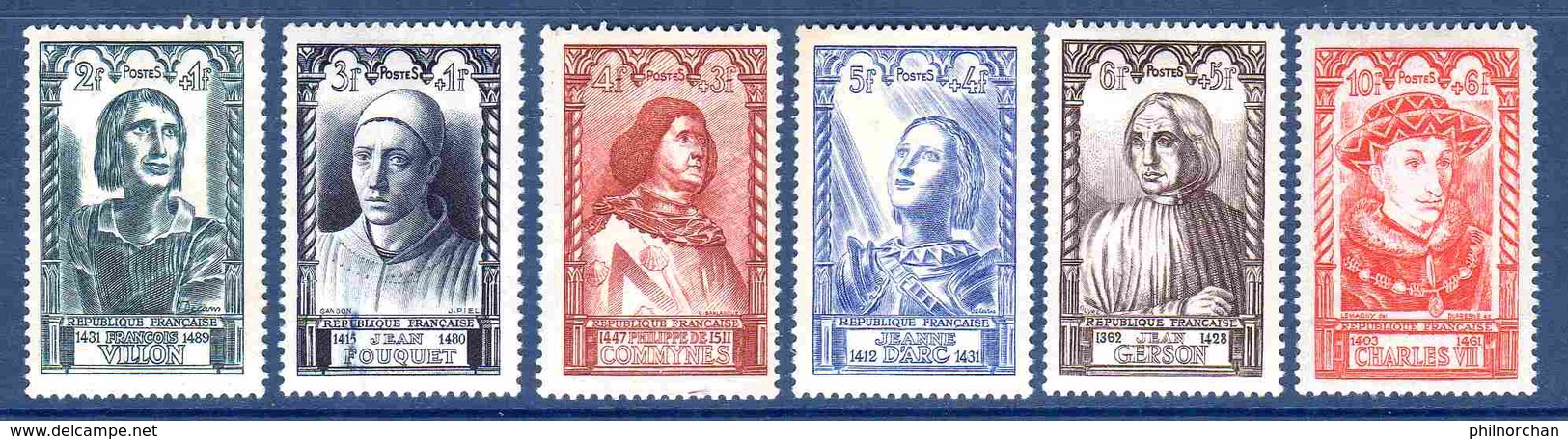 France 1946 "Célébrités" N°765 à 770 Série Complète Neuve*/**   TB  1,75 €  (cote 9,50 € 6 Valeurs) - Unused Stamps