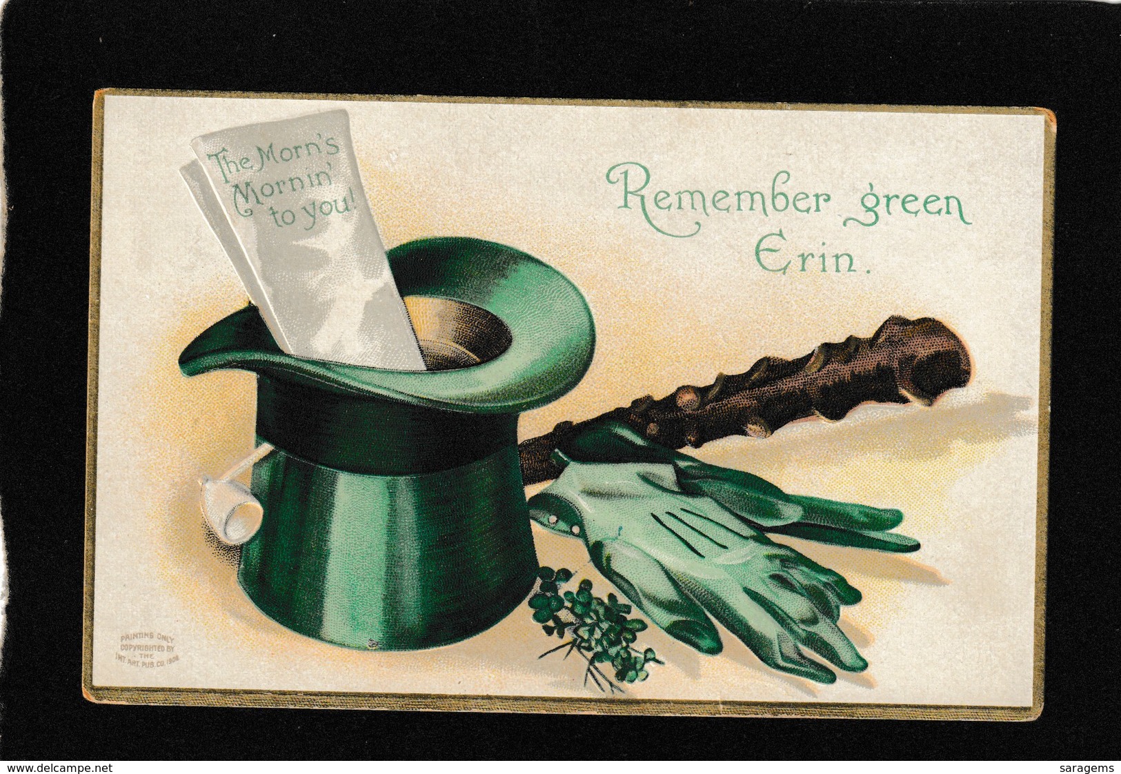 Ellen Clapsaddle - Remember Green Erin, St Pat's Day1909 - Antique Postcard - Clapsaddle