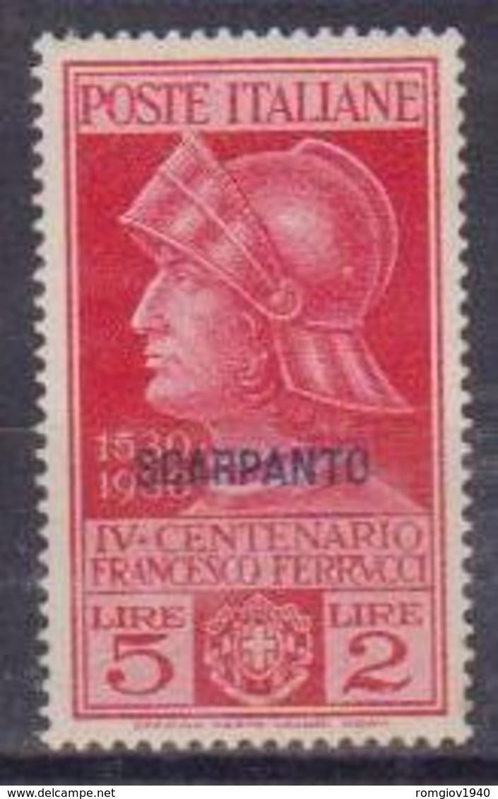 COLONIE ITALIANE SCARPANTO 1930 FERRUCCI SASS. 16 MNH XF - Egeo (Scarpanto)