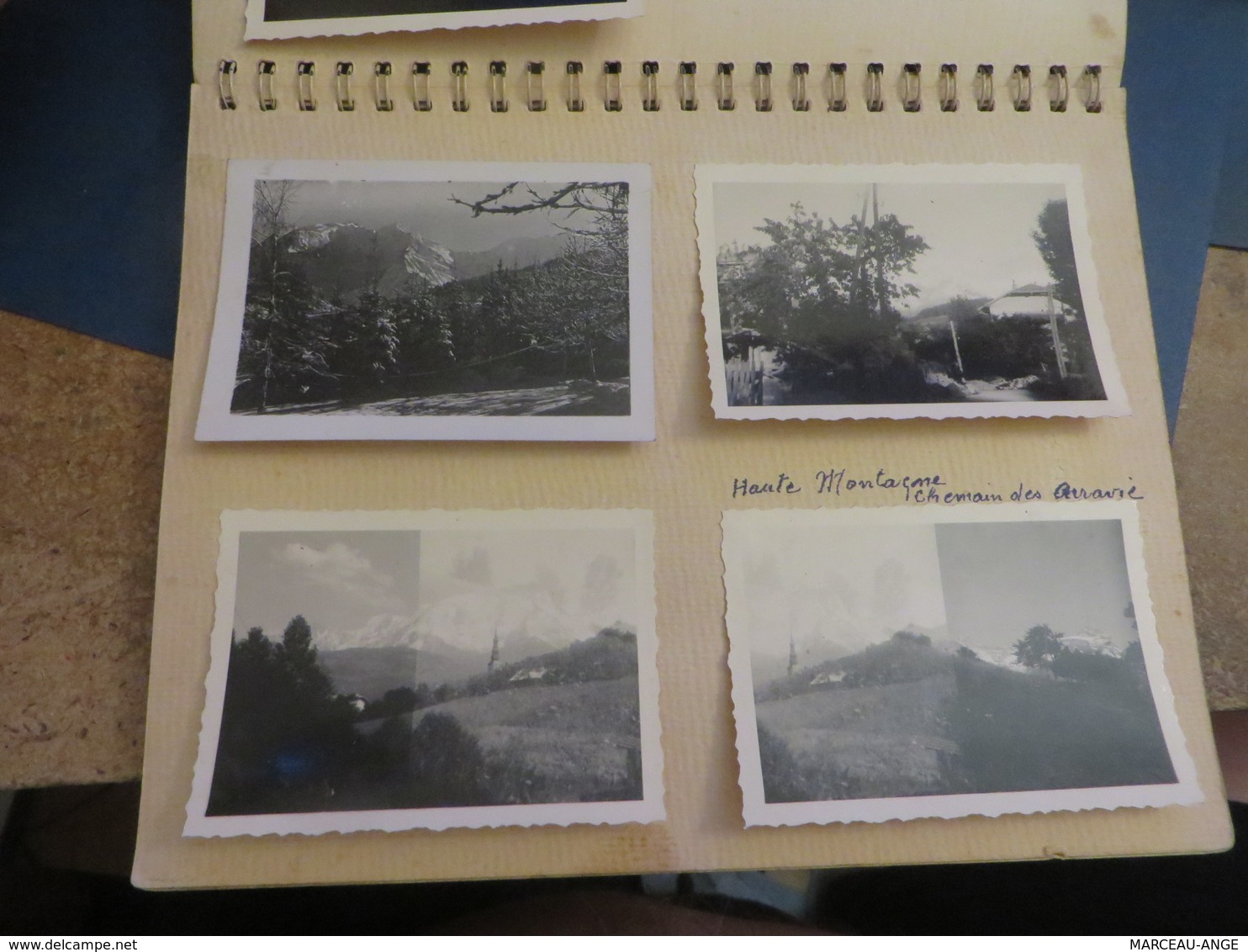 COMBLOUX et divers cartes dans un cahier collées par un coté NOMBREUSES PHOTOS