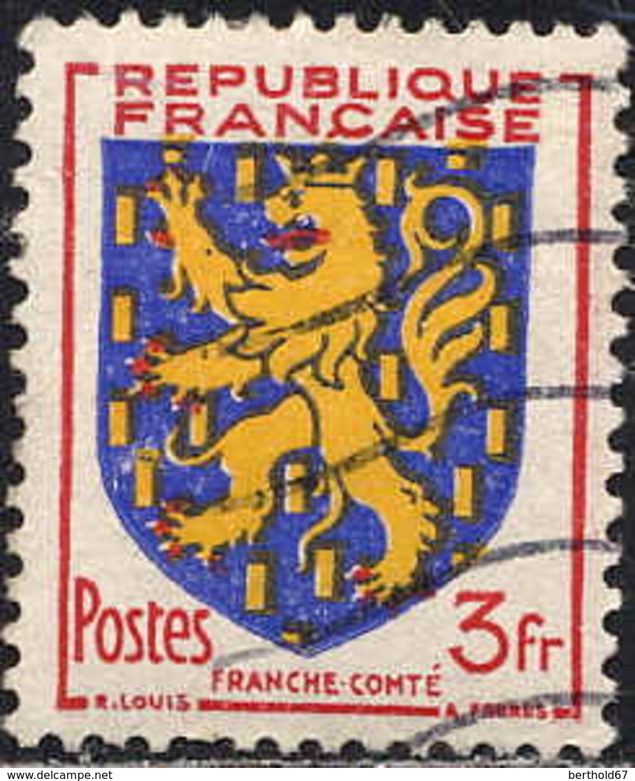 France Poste Obl Yv: 903 Mi 921 Yv:0,5 Euro Franche-Comté Armoiries (Lign.Ondulées) - Usados