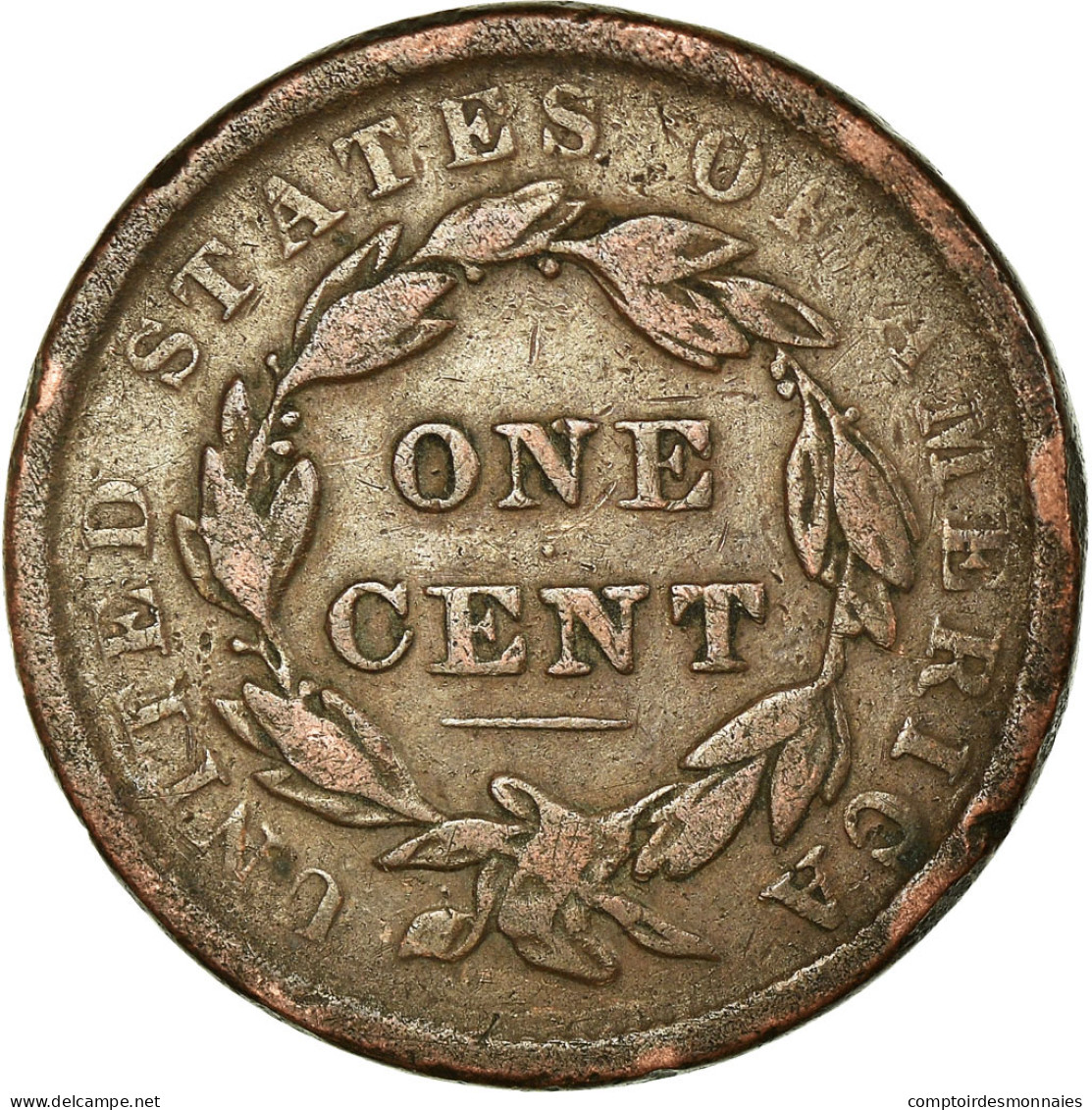 Monnaie, États-Unis, Coronet Cent, 1838, Philadelphie, TB+, KM 45 - 1816-1839: Coronet Head (Tête Couronnée)