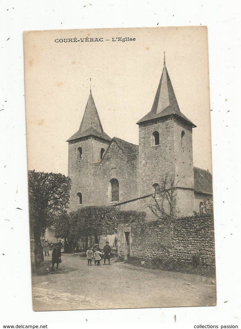 Cp ,86 , COUHE-VERAC , L'église ,écrite 1920 - Couhe