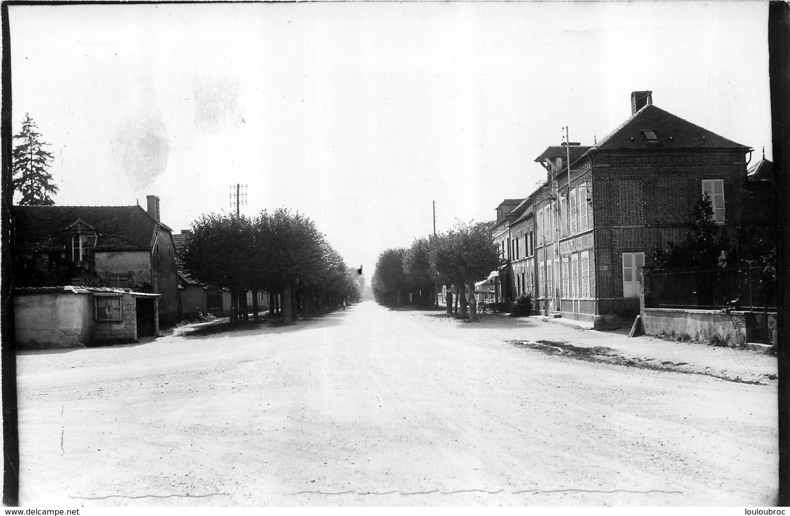 MARCILLY SUR SEINE ALLEE TILLEULS EPREUVE PHOTO AYANT SERVIE AU TIRAGE DE LA CARTE POSTALE FORMAT 18 X 13 CM  2 SCANS - Other & Unclassified