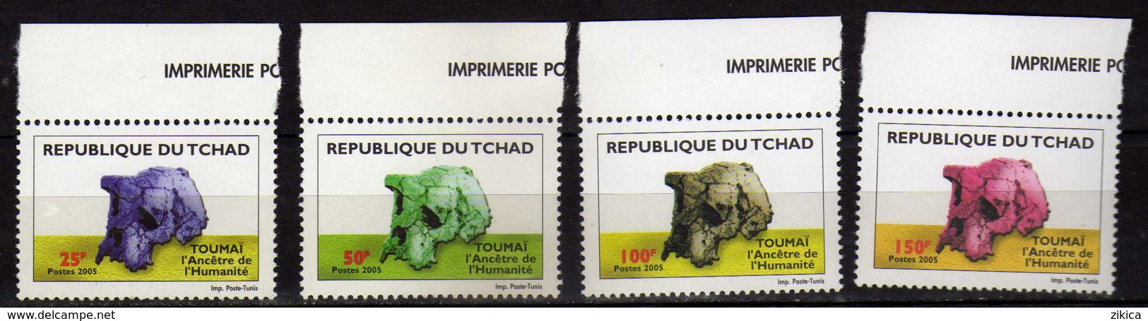 Chad,Tchad,2005 Toumai - Ancestor Of The Hominids.Set/4 Toumai Prehistoric Man. MNH - Ciad (1960-...)