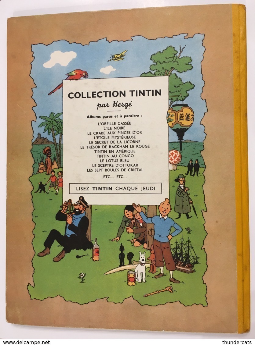 TINTIN HERGE LES 7 BOULES DE CRISTAL E.O. 1948 BELGIQUE  TITRE EN BLUE B2 - Tintin