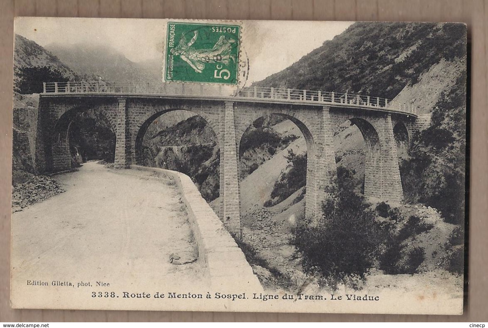 CPA 06 - Route De MENTON à SOSPEL - Ligne Du TRAM - Le Viaduc - TB PLAN PONT - CHEMIN DE FER + Oblitération - Autres & Non Classés