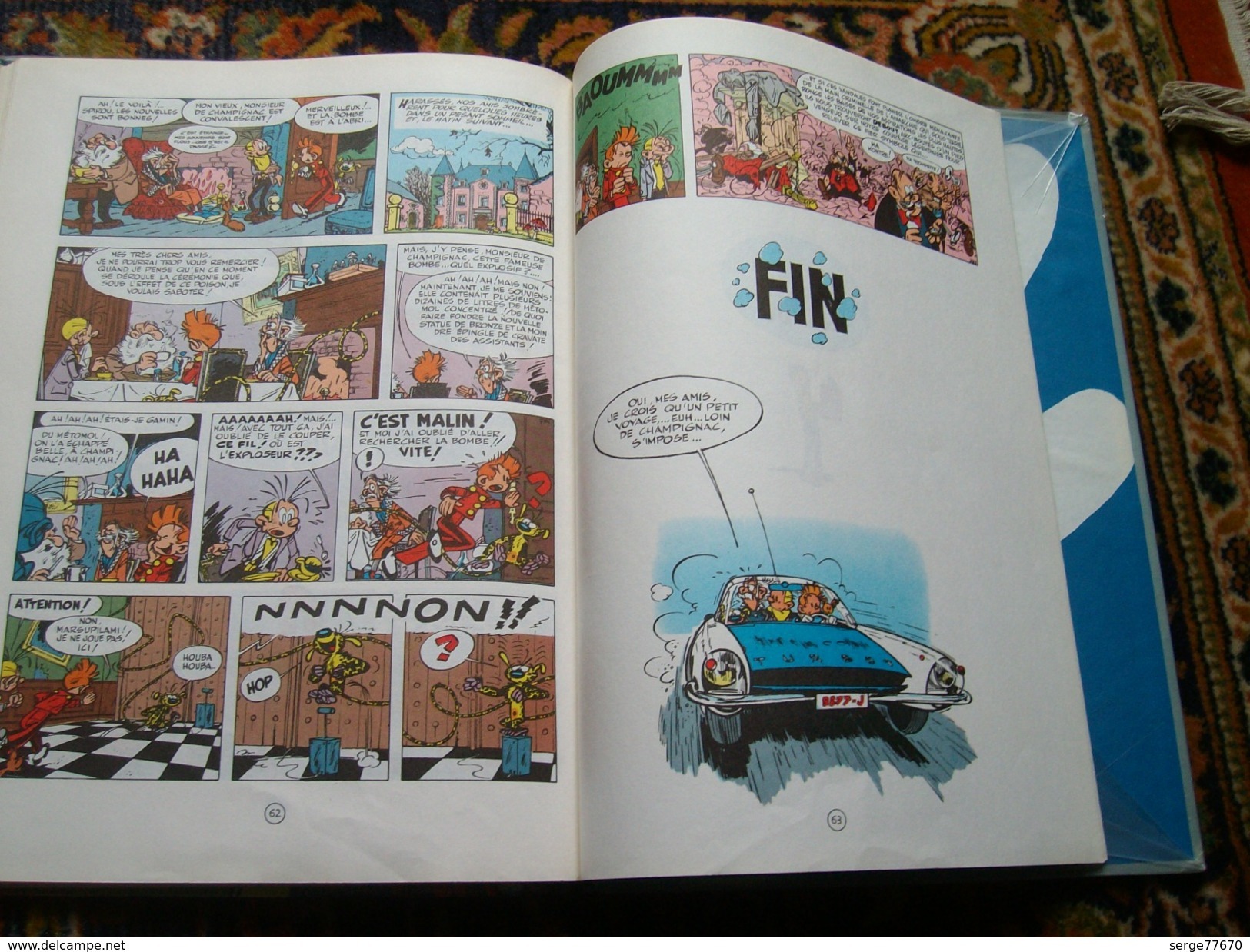 Spirou et Fantasio Franquin Le voyageur de mésozoïque édition 1966 Dupuis