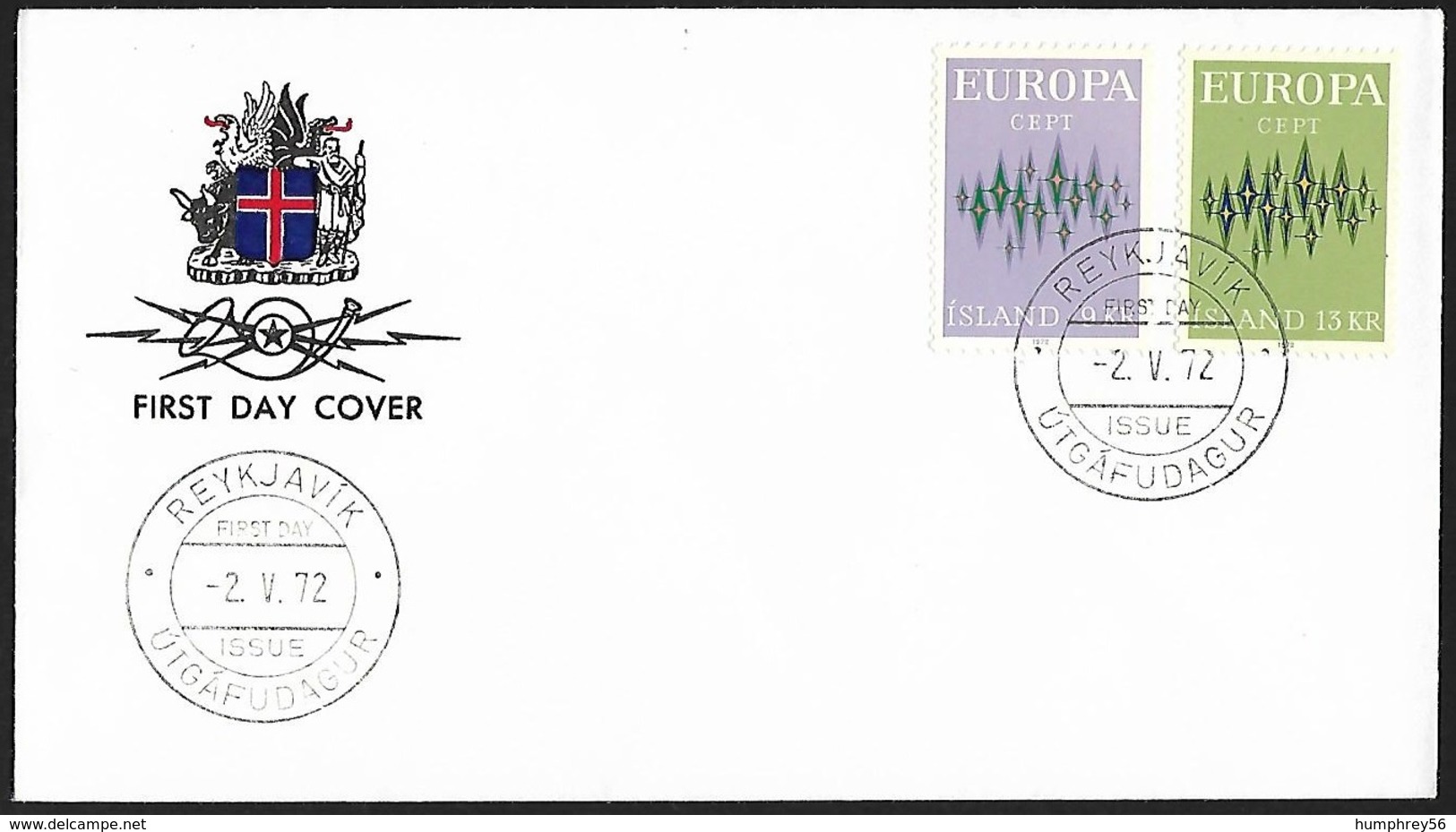 1972 - ISLAND - FDC + Michel 461/462 [Europa] + REYKJAVIK - FDC