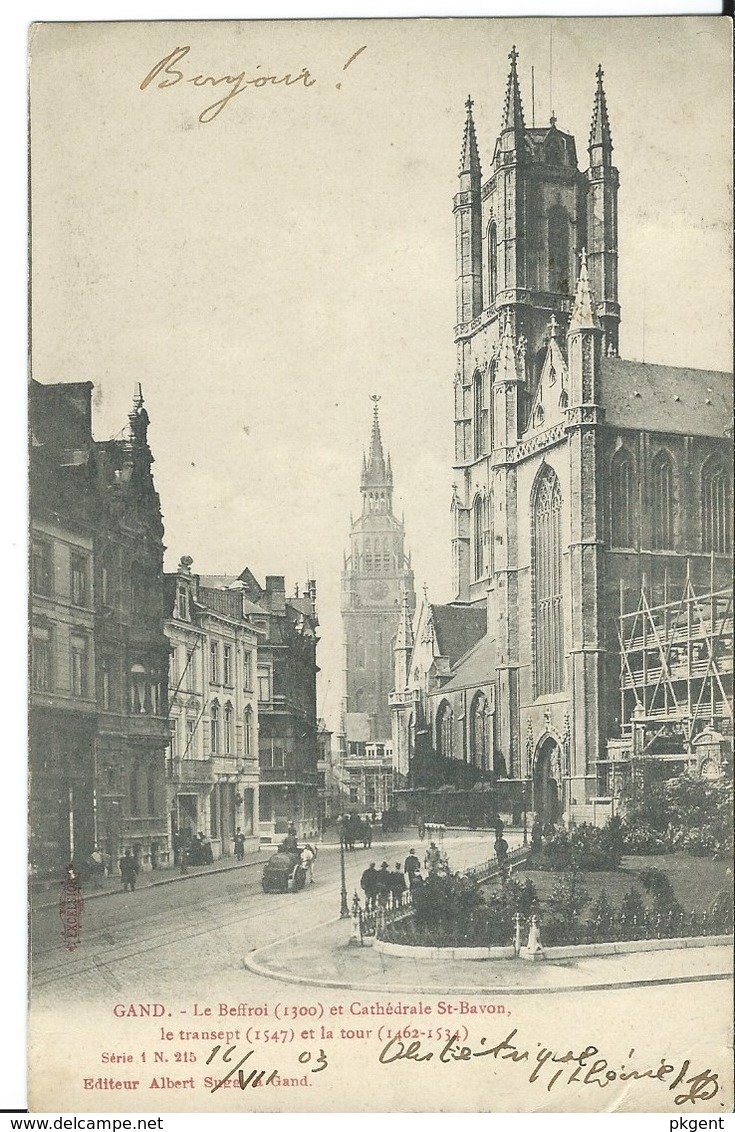 Gent Gand Sugg Serie1 Nr 215 Le Beffroi Et Cathedrale St Bavon      2 Scans - Gent