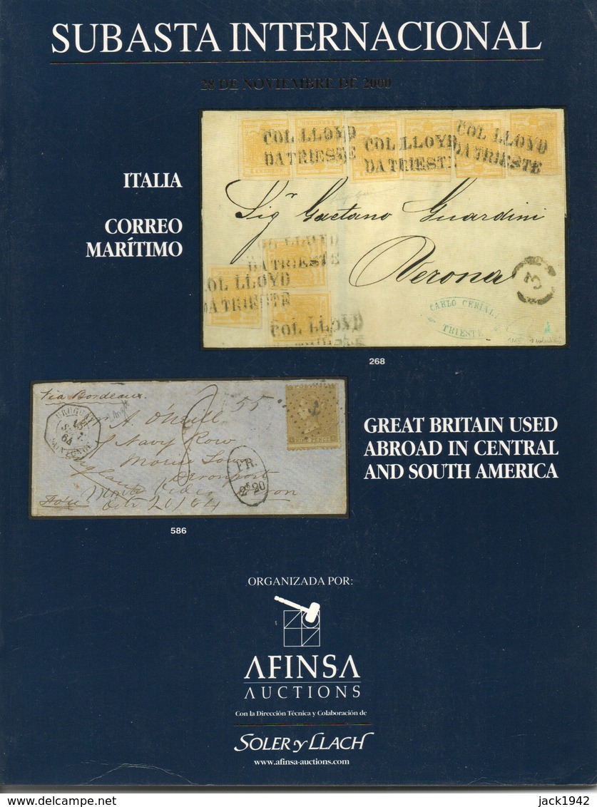 Italia Correo Maritimo & Great Britain Used Abroad In Central And South America - Afinsa 2000 With Results - Catalogues De Maisons De Vente