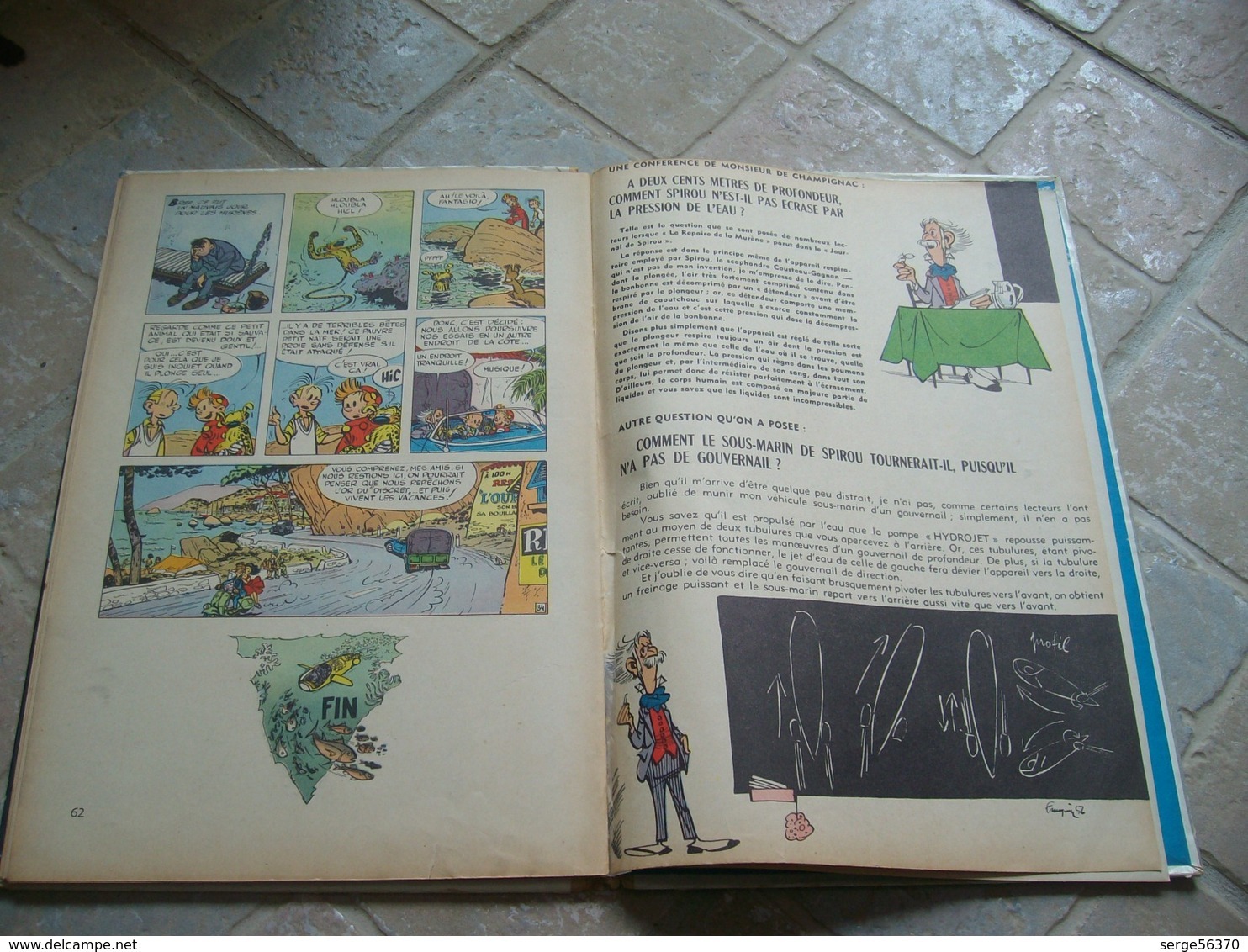 Spirou et Fantasio 9 Le repaire de la murène FRANQUIN Marsupilami édition de 1969 EO éo belge première originale