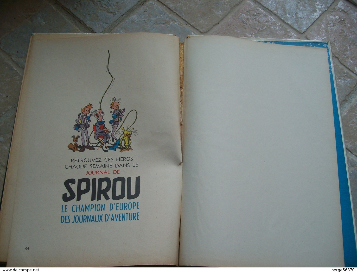 Spirou et Fantasio 9 Le repaire de la murène FRANQUIN Marsupilami édition de 1969 EO éo belge première originale