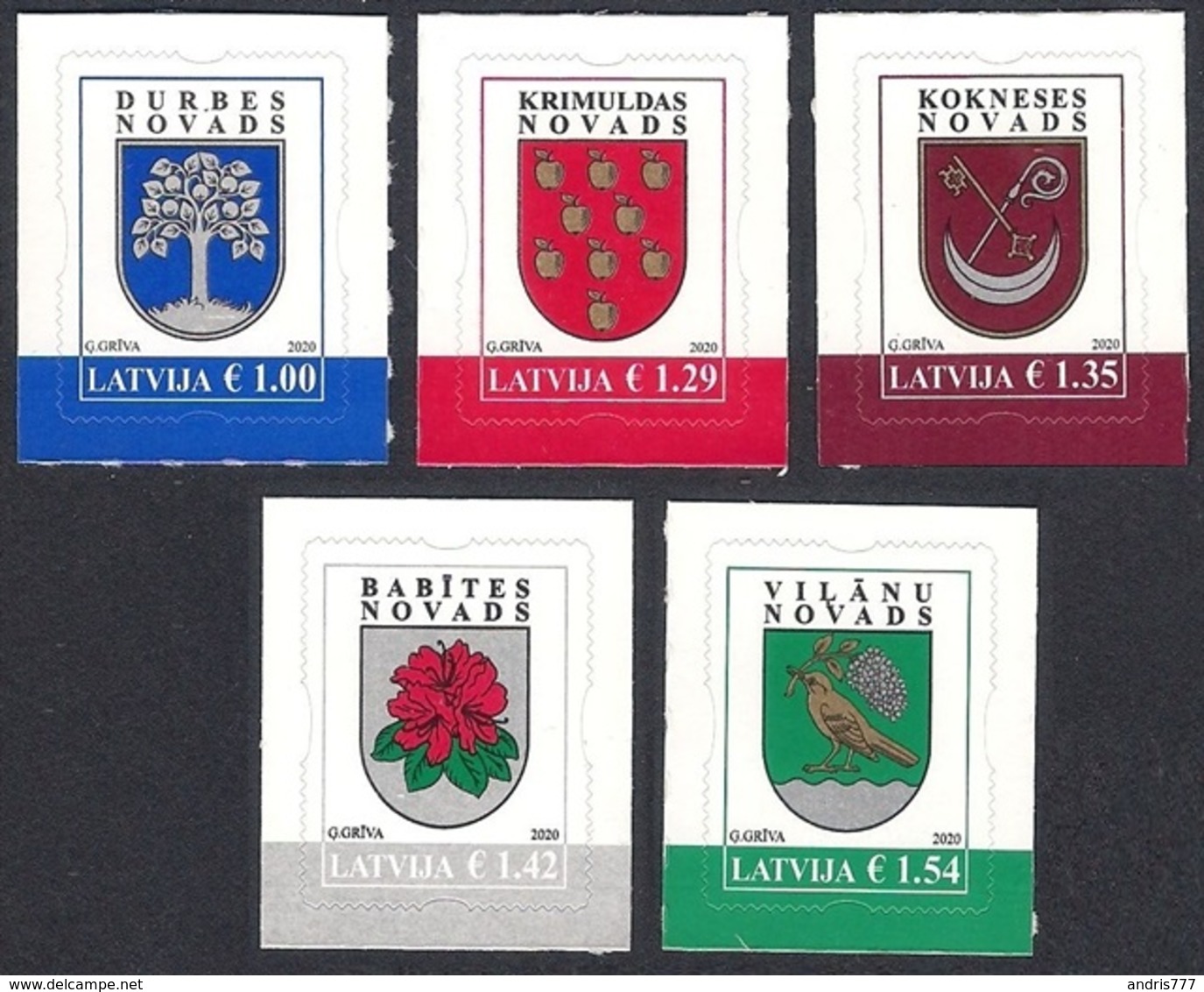 Latvia Lettland Lettonie 2020 (01) Coat Of Arms Of Districts Of Latvia - Latvia