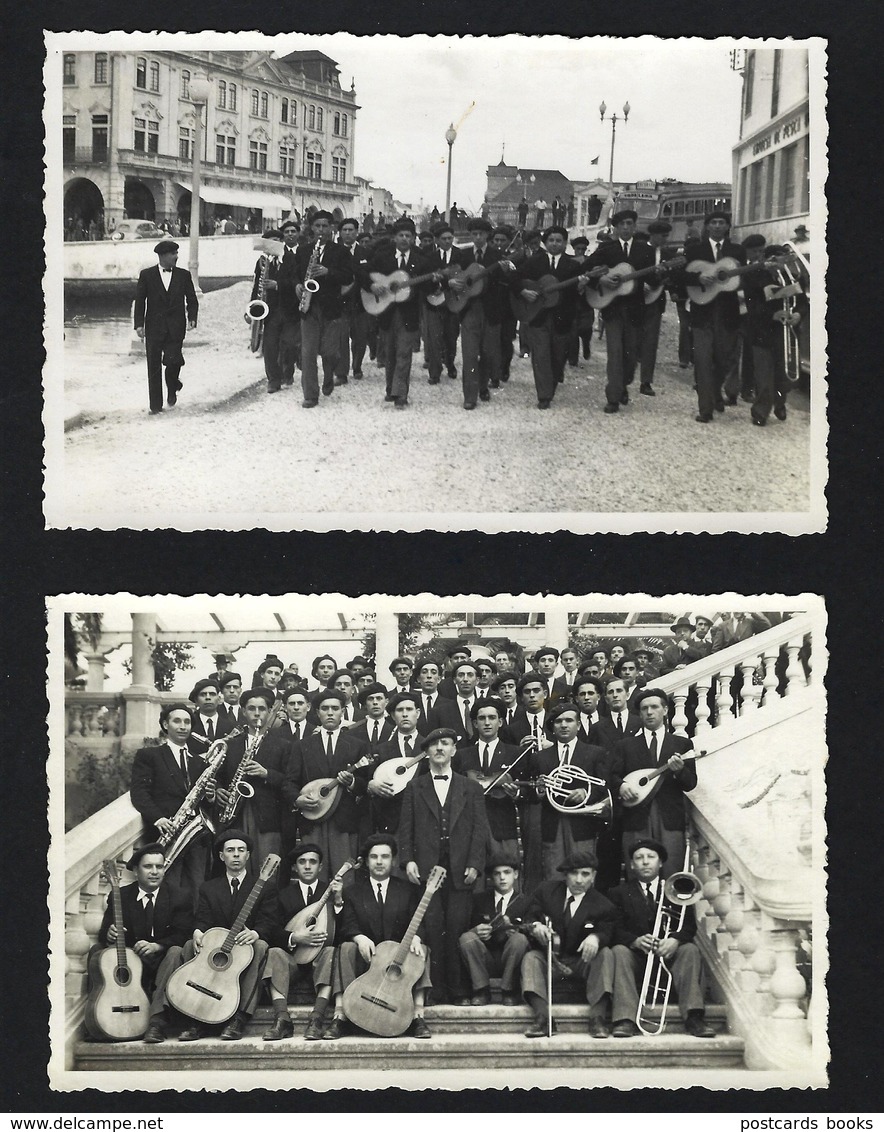 Conjunto De 2 Postais Fotográficos AVEIRO Banda De Musica. Set Of 2 Vintage Old Photo Postcards PORTUGAL - Aveiro