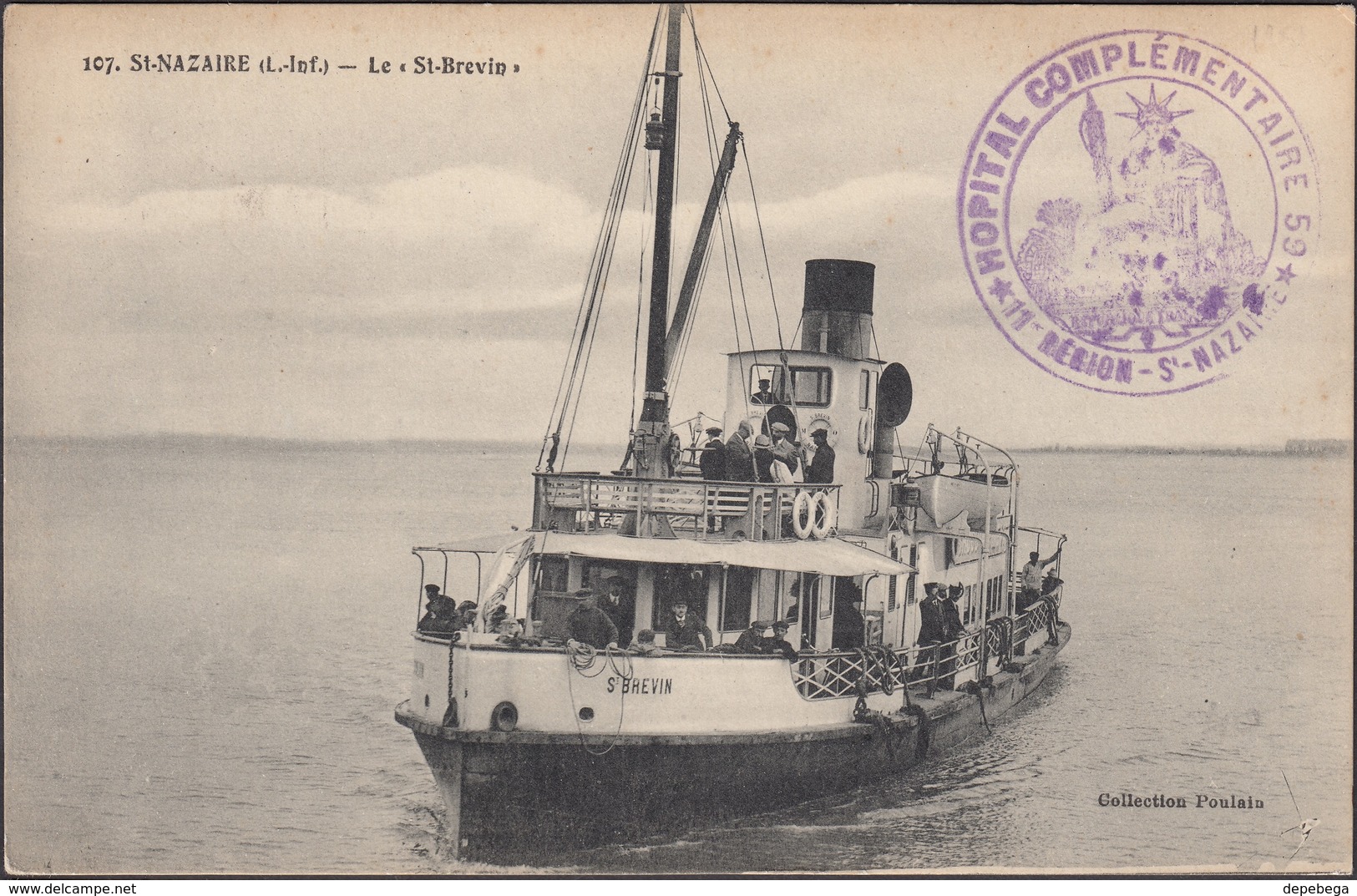 France - Saint-Nazaire (l'inf.) - Arrivée Du Bateau De St Brevin. Hôpital Complémentaire D'Armée N° 11. St. Nazaire 1916 - Saint-Brevin-l'Océan