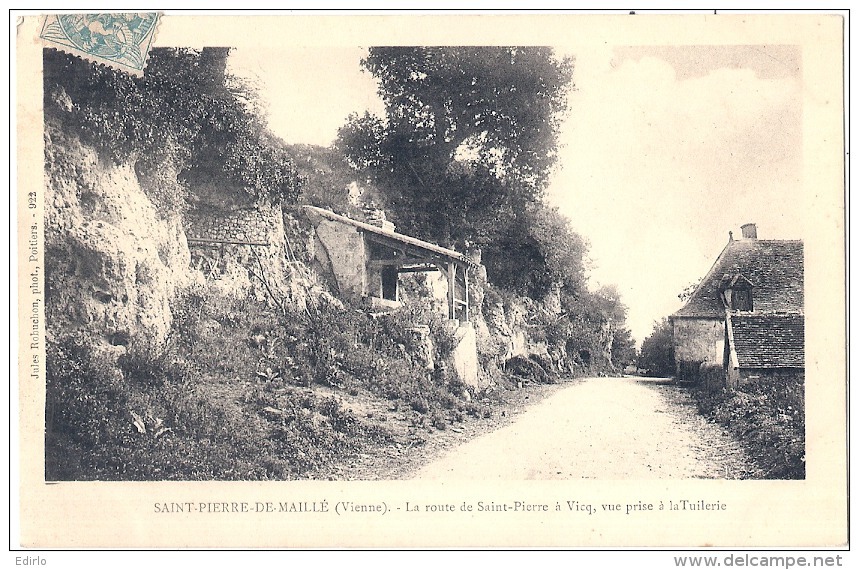 SAINT PIERRE DE MAILLE  La Route De Saint Pierre à Vicq Vue Prise à La Tuilerie  Timbrée  Exellent état - Andere & Zonder Classificatie