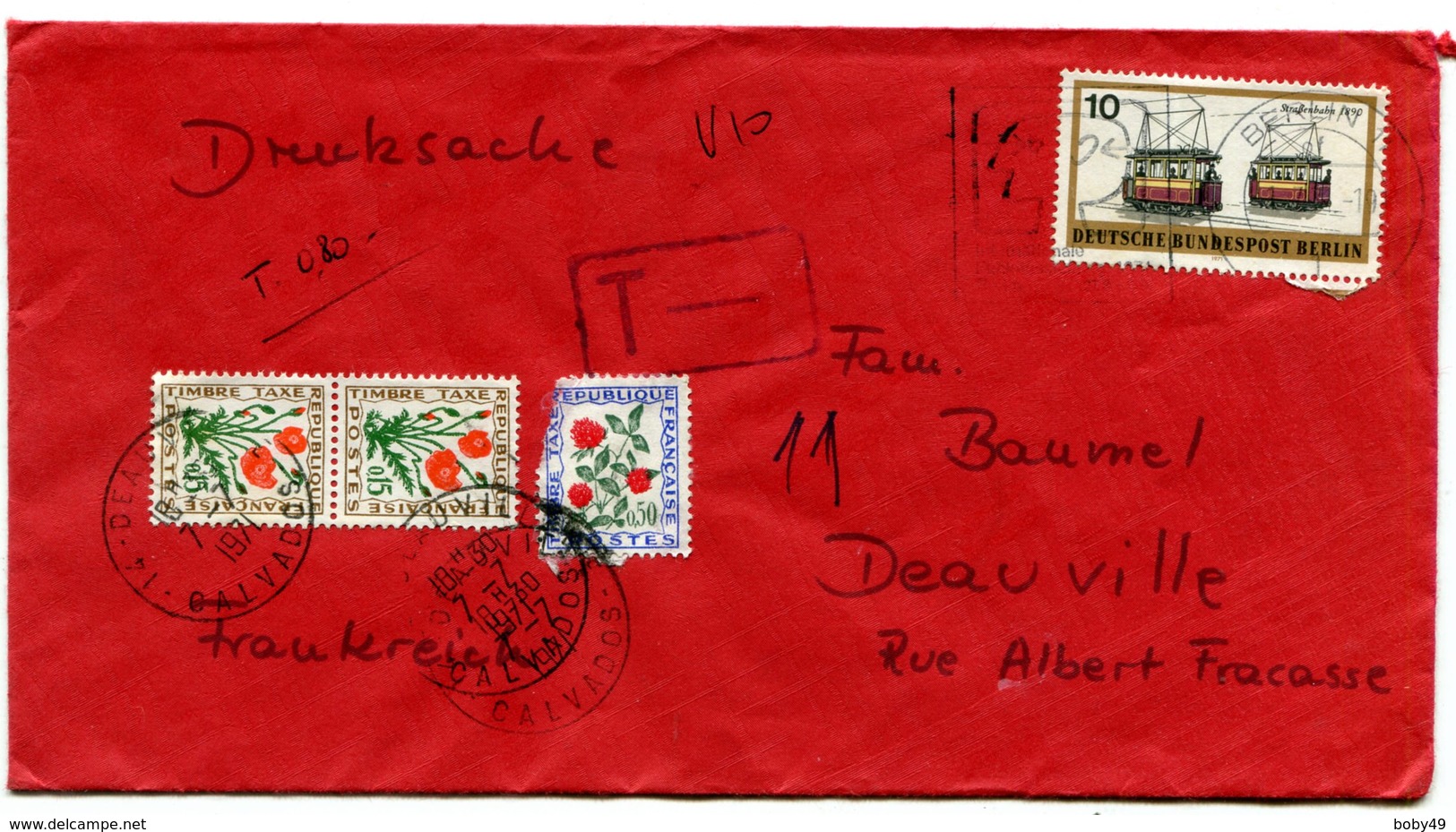 CALVADOS De DEAUVILLE Env. De 1971 Provenance ALLEMAGNE Taxée à L Arrivée - 1961-....