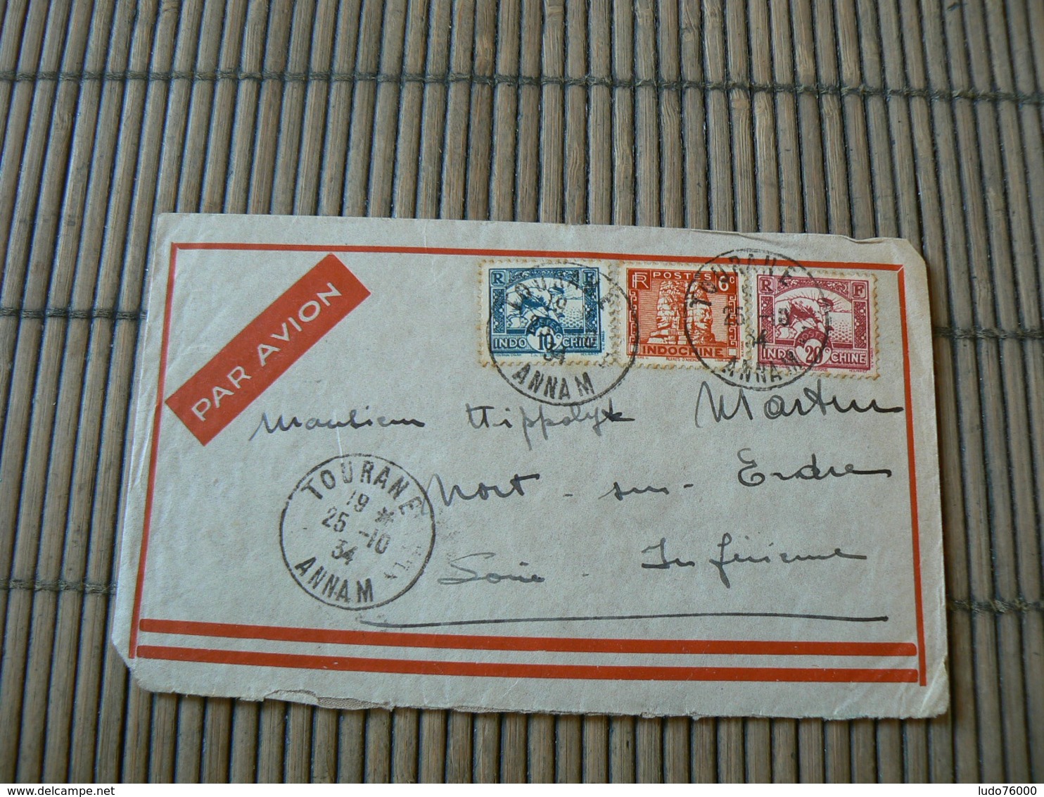 D111/ LETTRE COLONIE INDOCHINE POUR LA FRANCE - Collections