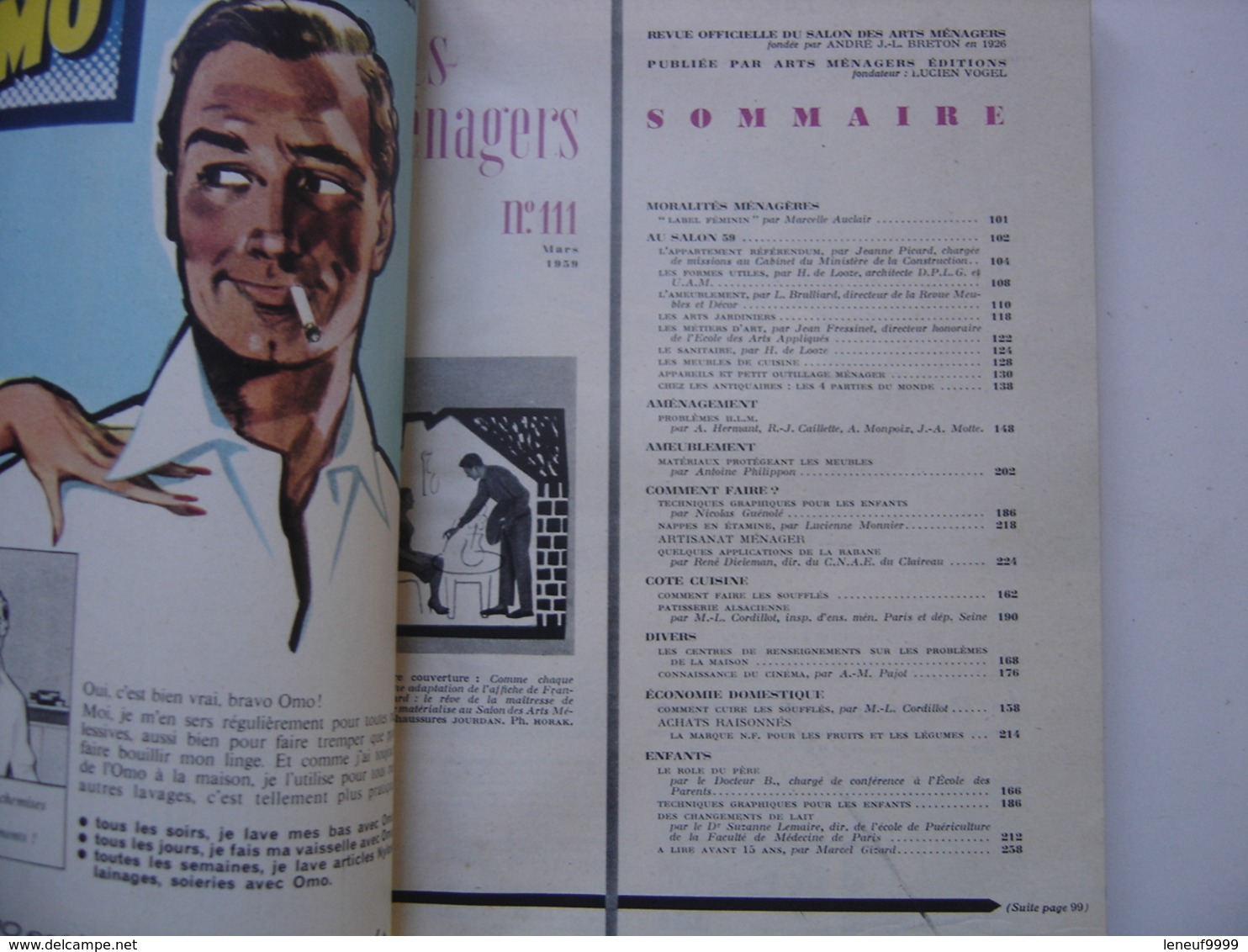 1959 ARTS MENAGERS Revue Officielle Du Salon SOMMAIRE EN PHOTO Manque COUVERTURE 296 Pages - Home Decoration