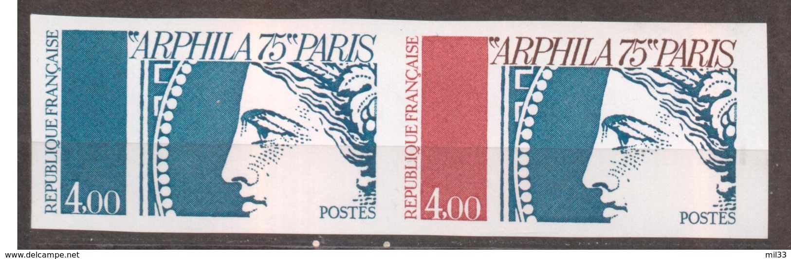 Paire Essais De Couleur Dont 1 Multi Arphila'75 Céres YT 1833 De 1975 Sans Trace Charnière - Ohne Zuordnung