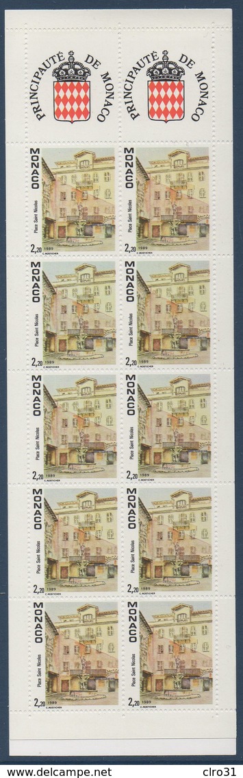 MON 1989 Vue Du Vieux Monaco Carnet N°YT C4 Du Timbre 1670   ** MNH - Markenheftchen