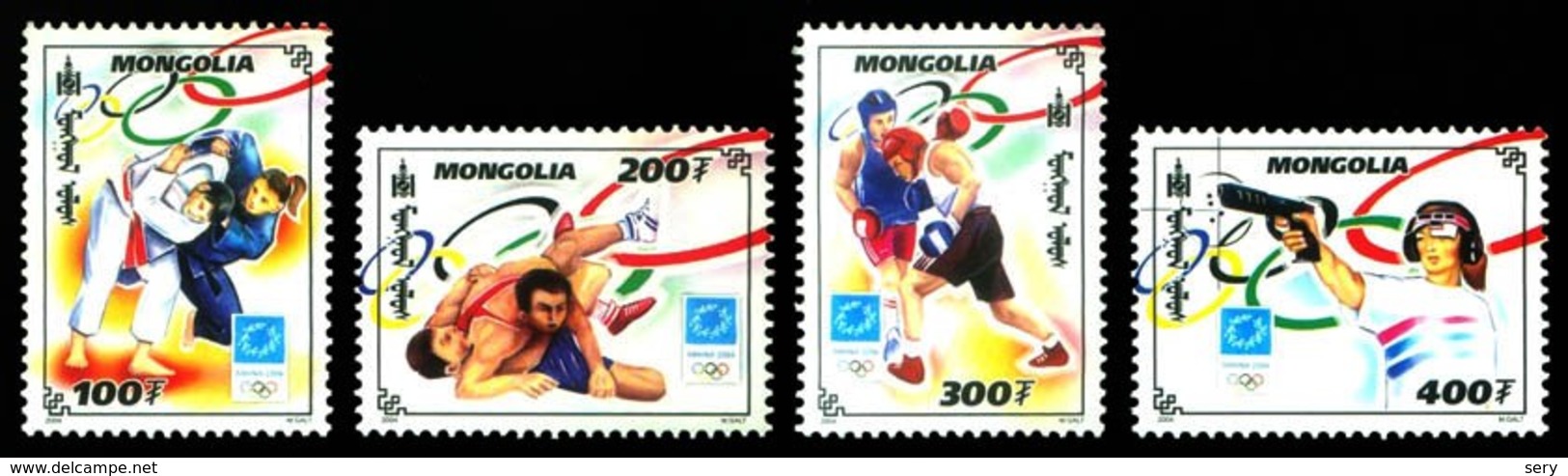 Mongolia 2004 Set 4 Sheets  MNH SCARCE 28th Summer Olympic Games Wrestling Boxing Pistol Shooting  ONON - Summer 2004: Athens - Paralympic