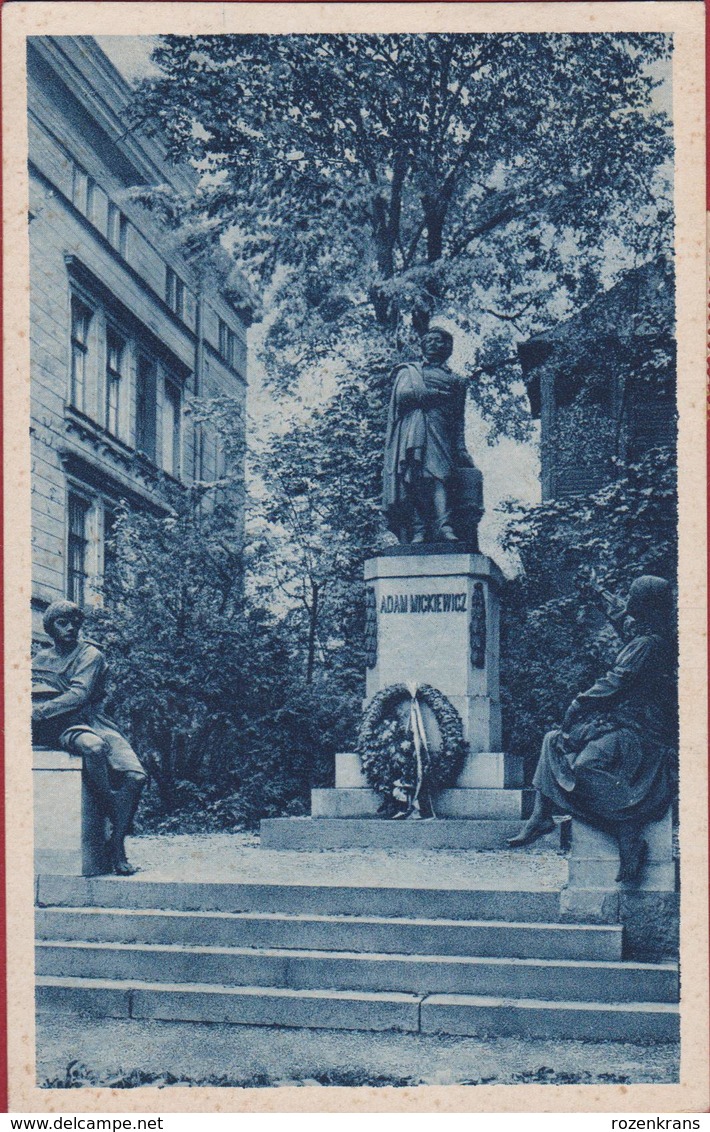 Old Postcard Polen Poland Polska Poznan Pomnik Adama Mickiewicza 1, 5 Grosz Groszy Stamps Stamp - Lettres & Documents