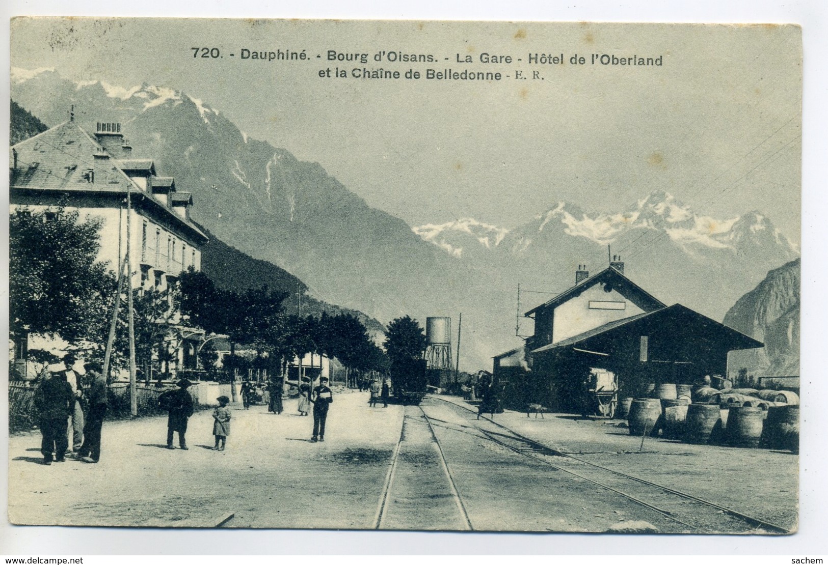 38 BOURG D'OISANS Gare Des Voyageurs HOTEL L'OBerland  écrite Timb   D16 2017 - Bourg-d'Oisans