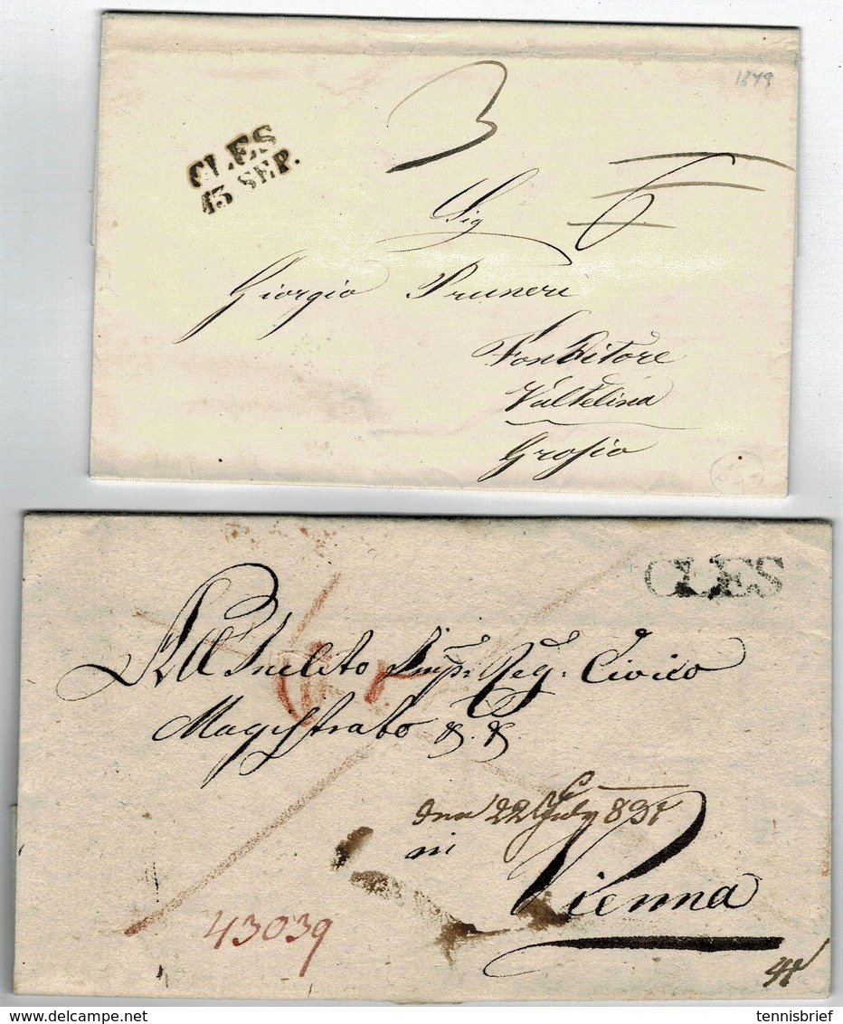 " CLES " Tirol - 2 Briefe 1831 Und 1848  , A2906 - ...-1850 Voorfilatelie