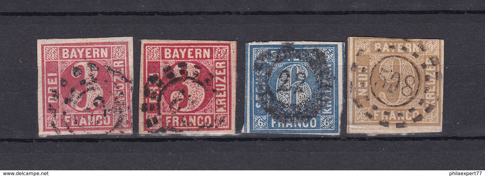 Bayern - 1862 - Michel Nr. 9/11 - Gest. - 50 Euro - Sonstige & Ohne Zuordnung