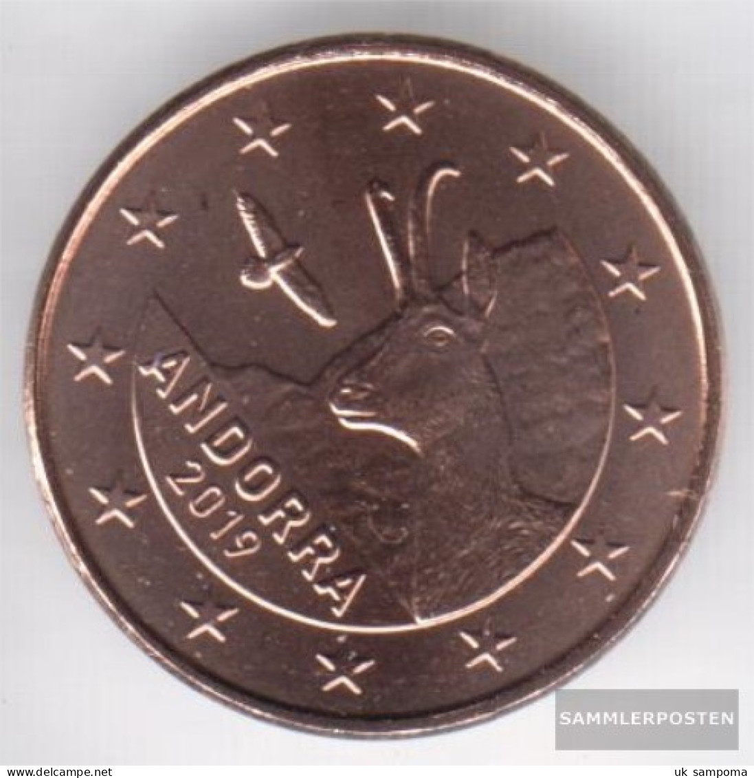 Andorra And 1 2019 Stgl./unzirkuliert Stgl./unzirkuliert 2019 1 Cent Kursmünze - Andorre