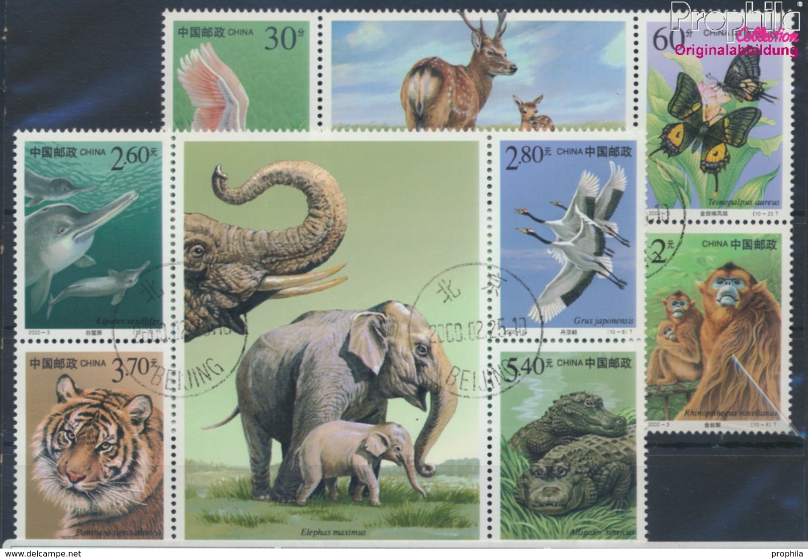 Volksrepublik China 3115-3124 (kompl.Ausg.) Gestempelt 2000 Geschützte Tiere (9386915 - Used Stamps