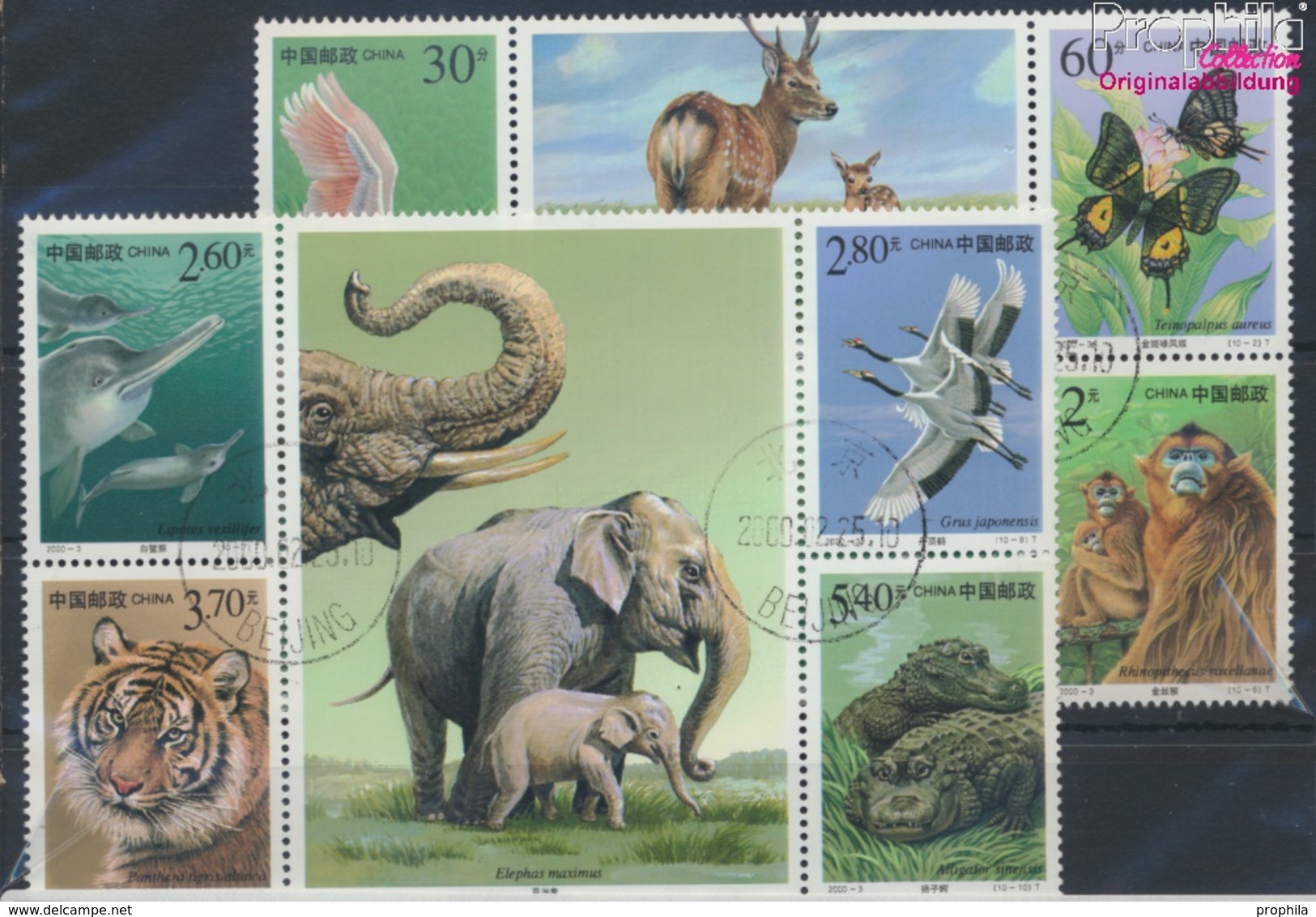 Volksrepublik China 3115-3124 (kompl.Ausg.) Gestempelt 2000 Geschützte Tiere (9386917 - Used Stamps