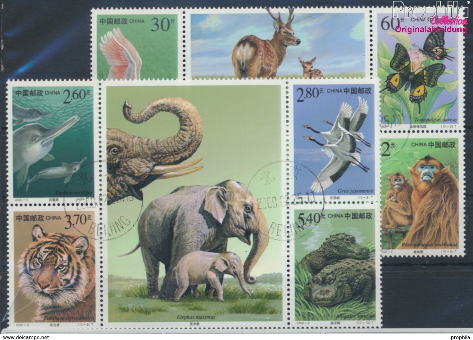 Volksrepublik China 3115-3124 (kompl.Ausg.) Gestempelt 2000 Geschützte Tiere (9386919 - Used Stamps