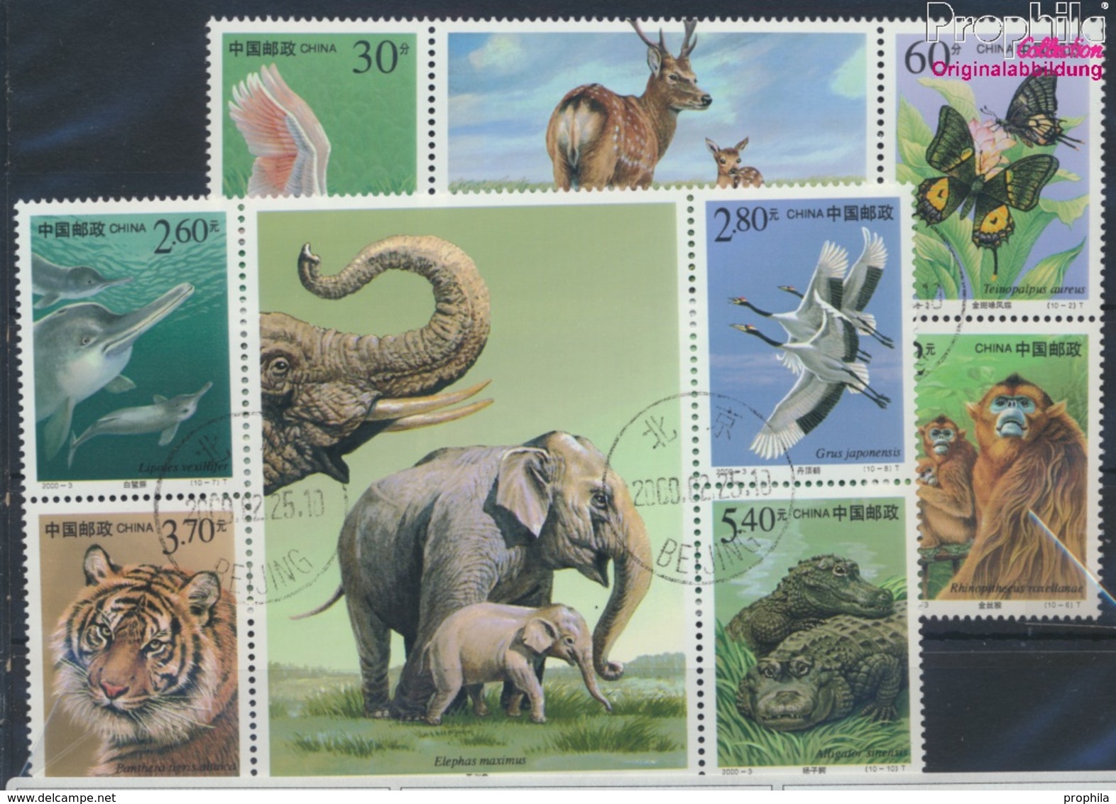 Volksrepublik China 3115-3124 (kompl.Ausg.) Gestempelt 2000 Geschützte Tiere (9386923 - Used Stamps