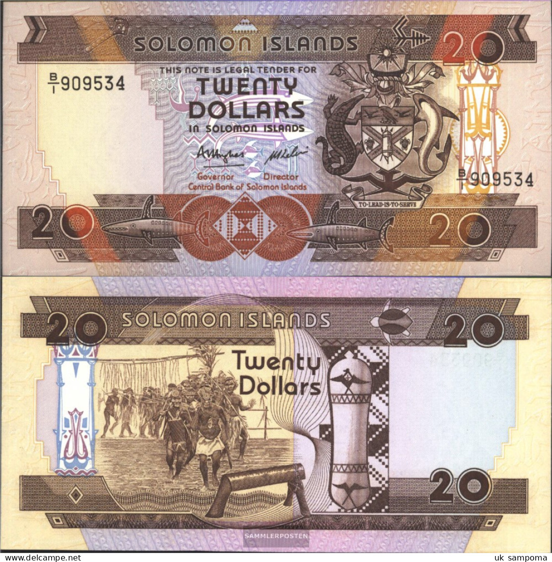 Salomoninseln Pick-number: 16a Uncirculated 1986 20 Dollars - Solomon Islands