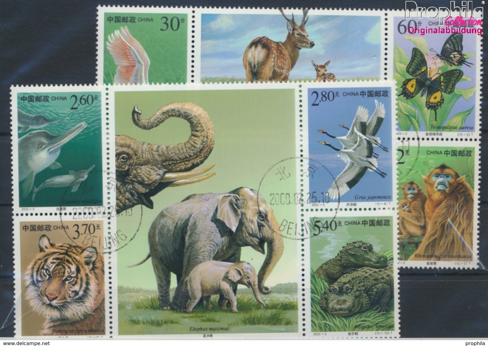 Volksrepublik China 3115-3124 (kompl.Ausg.) Gestempelt 2000 Geschützte Tiere (9386936 - Used Stamps