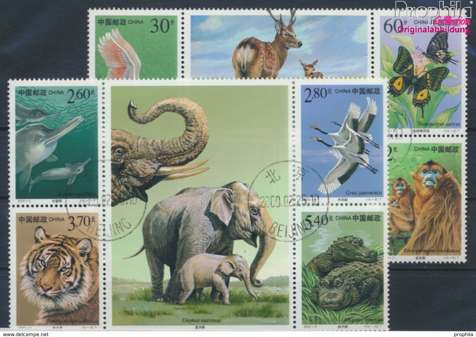 Volksrepublik China 3115-3124 (kompl.Ausg.) Gestempelt 2000 Geschützte Tiere (9386939 - Used Stamps