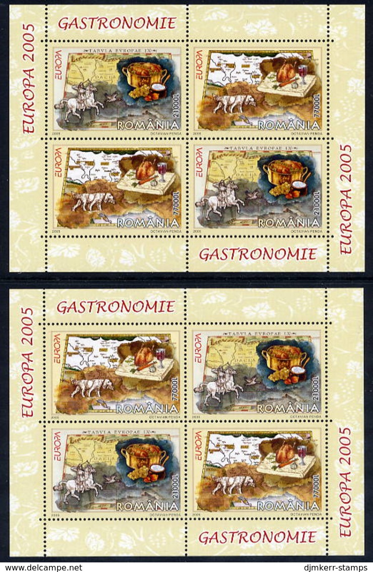 ROMANIA 2005 Europa: Gastronomy 2 Blocks  MNH / **. Michel Block 355 I And II - Ungebraucht
