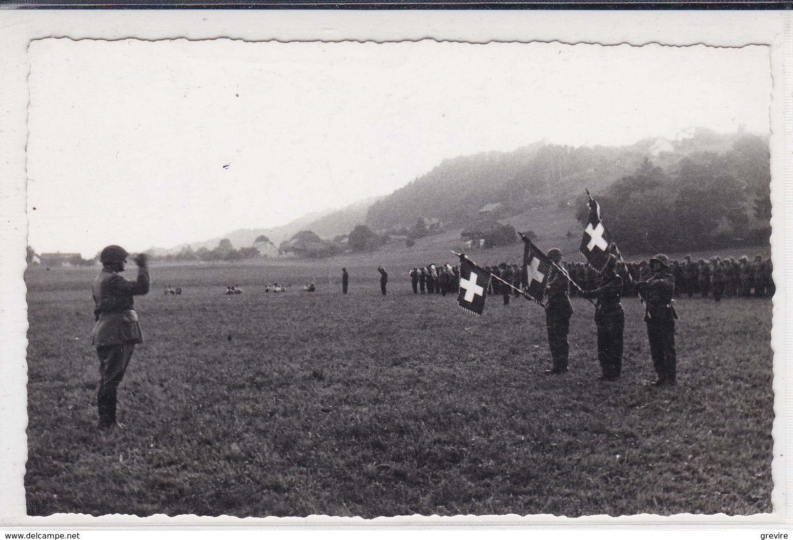 Riaz, Prise De Drapeau Du Rgt. 10. 8.IX.53, Sur L'ancien Camp D'aviation - Riaz