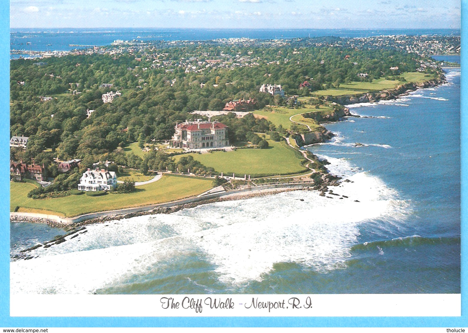 Newport Rhode Island-The Cliff Walk-The Breakers (C.Vanderbilt)-Mansion (Center)-Best Aerial View Award,1982-Texte->scan - Newport