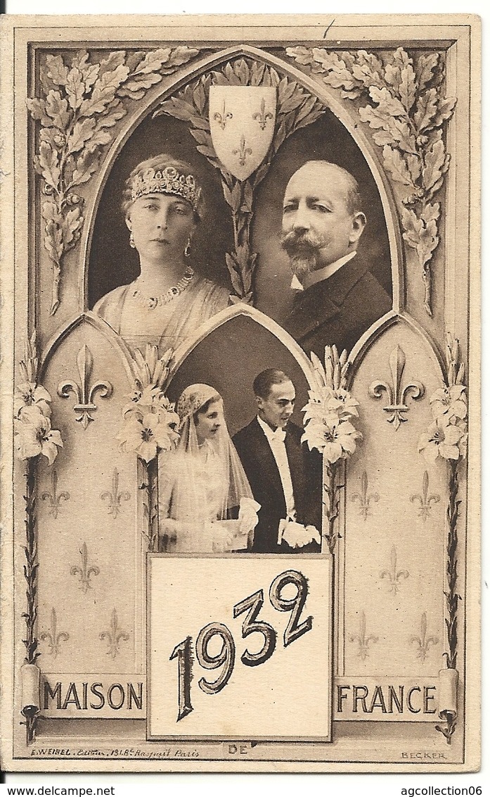 COMTE ET COMTESSE DE PARIS ? 1932. CARTE DOUBLE - Royal Families