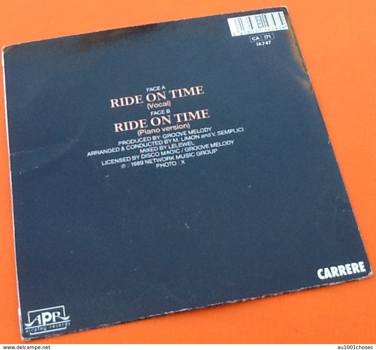 Vinyle 45 Tours  Black Box   Ride On Time Me Alone (1989) Carrere 14747 - Dance, Techno En House