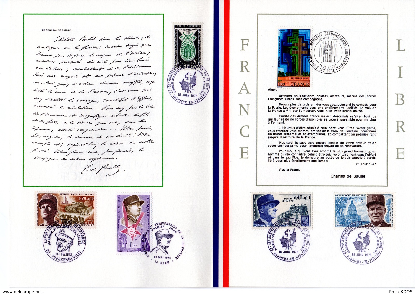 &#9989; BELLE RARETE N°tée (185/400) " DE GAULLE : COMPAGNONS DE LA FRANCE " Sur Encart 6 Pages Avec 17 Timb. Parf état - De Gaulle (Général)