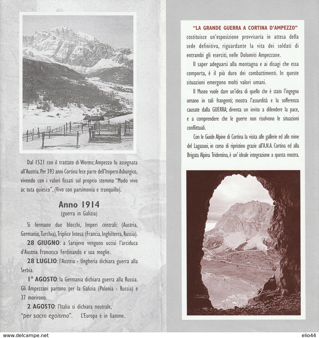 Militari - Guerra 1915-18 - Cortina D'Ampezzo 1997 - Mostra La Grande Guerra A Cortina  - - Weltkrieg 1914-18