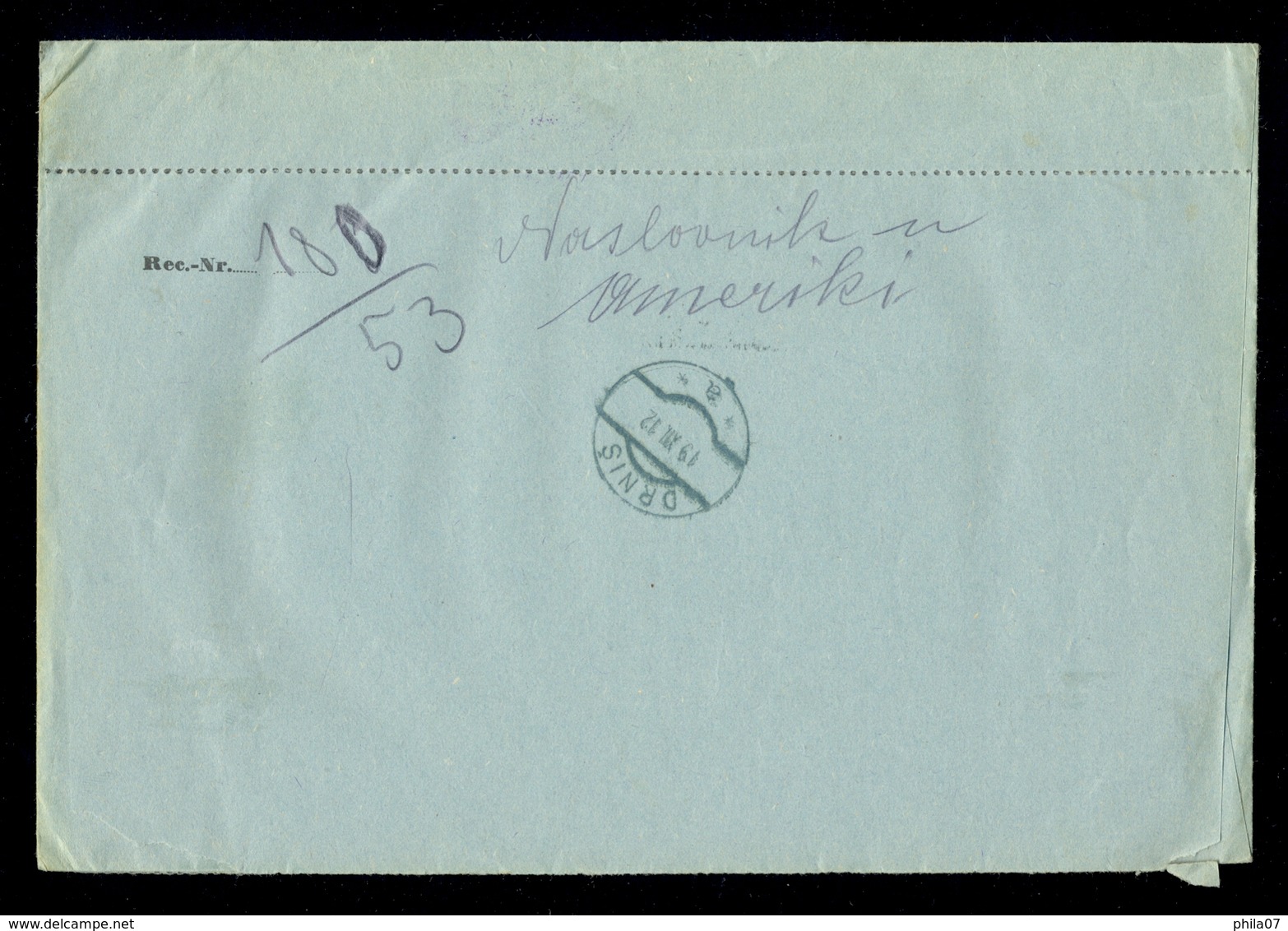 Austria, Dalmatia - Court Letter Sent By Registered Mail From Drniš 19.12. 1912. - Altri & Non Classificati