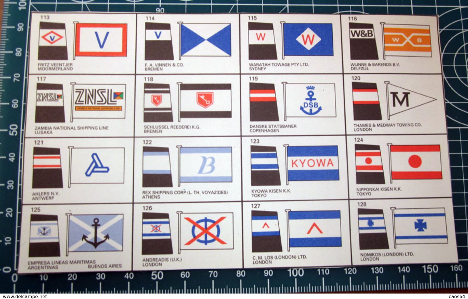 BROWN'S FLAGS ANF FUNNELS SHIPPING COMPANIES OF THE WORLD  RITAGLIO ORIGINAL - Otros & Sin Clasificación